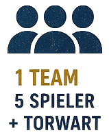 Ein Team besteht aus fünf Spielern plus Torwart